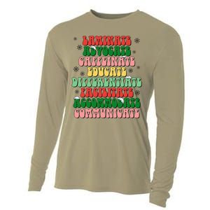 Sped Teacher Christmas Sped Laminate Advocate Caffeinate Cooling Performance Long Sleeve Crew