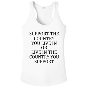 Support The Country You Live In Live In The Country Ladies PosiCharge Competitor Racerback Tank