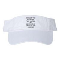 Support The Country You Live In Live In The Country Valucap Bio-Washed Visor