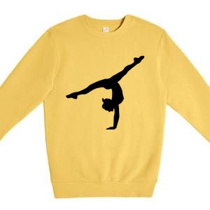 Silhouette Tumbling Cheer Gymnastics Gymnast Acrobatics Fan Gift Premium Crewneck Sweatshirt