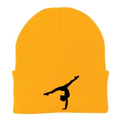 Silhouette Tumbling Cheer Gymnastics Gymnast Acrobatics Fan Gift Knit Cap Winter Beanie