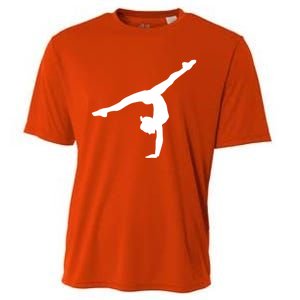 Silhouette Tumbling Cheer Gymnastics Gymnast Acrobatics Fan Gift Cooling Performance Crew T-Shirt