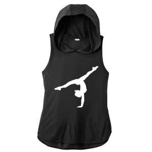 Silhouette Tumbling Cheer Gymnastics Gymnast Acrobatics Fan Gift Ladies PosiCharge Tri-Blend Wicking Draft Hoodie Tank