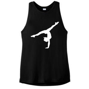 Silhouette Tumbling Cheer Gymnastics Gymnast Acrobatics Fan Gift Ladies PosiCharge Tri-Blend Wicking Tank