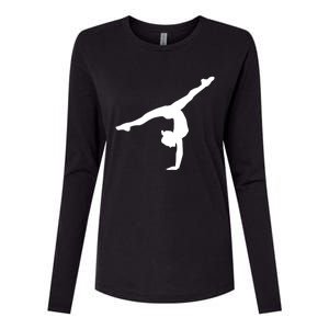 Silhouette Tumbling Cheer Gymnastics Gymnast Acrobatics Fan Gift Womens Cotton Relaxed Long Sleeve T-Shirt