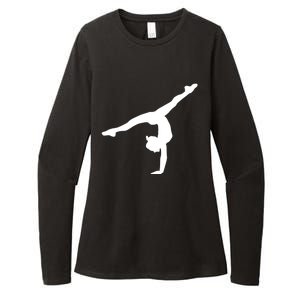 Silhouette Tumbling Cheer Gymnastics Gymnast Acrobatics Fan Gift Womens CVC Long Sleeve Shirt