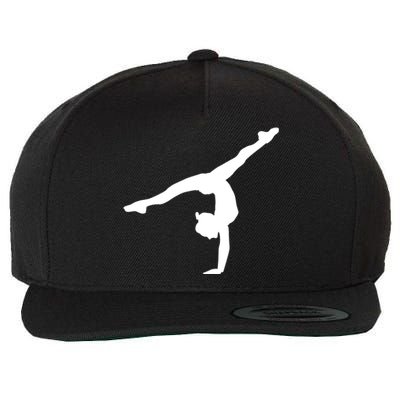 Silhouette Tumbling Cheer Gymnastics Gymnast Acrobatics Fan Gift Wool Snapback Cap