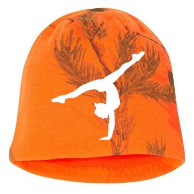 Silhouette Tumbling Cheer Gymnastics Gymnast Acrobatics Fan Gift Kati - Camo Knit Beanie