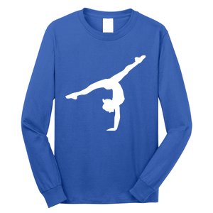 Silhouette Tumbling Cheer Gymnastics Gymnast Acrobatics Fan Gift Long Sleeve Shirt