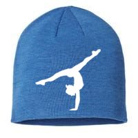 Silhouette Tumbling Cheer Gymnastics Gymnast Acrobatics Fan Gift Sustainable Beanie