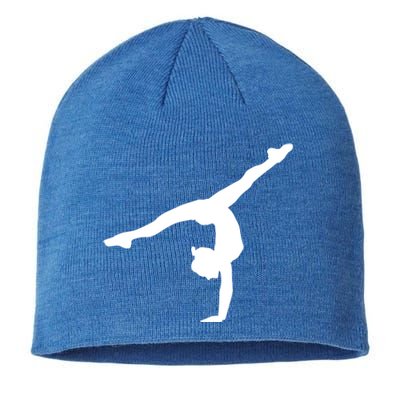 Silhouette Tumbling Cheer Gymnastics Gymnast Acrobatics Fan Gift Sustainable Beanie