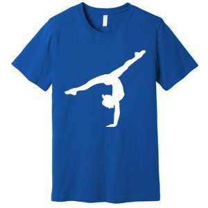 Silhouette Tumbling Cheer Gymnastics Gymnast Acrobatics Fan Gift Premium T-Shirt