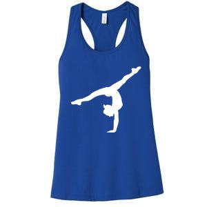 Silhouette Tumbling Cheer Gymnastics Gymnast Acrobatics Fan Gift Women's Racerback Tank