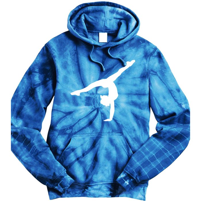 Silhouette Tumbling Cheer Gymnastics Gymnast Acrobatics Fan Gift Tie Dye Hoodie