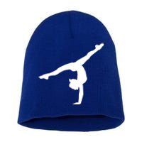 Silhouette Tumbling Cheer Gymnastics Gymnast Acrobatics Fan Gift Short Acrylic Beanie