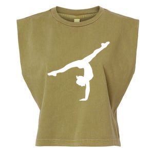 Silhouette Tumbling Cheer Gymnastics Gymnast Acrobatics Fan Gift Garment-Dyed Women's Muscle Tee