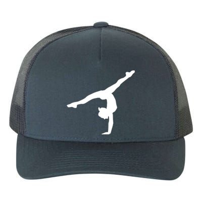 Silhouette Tumbling Cheer Gymnastics Gymnast Acrobatics Fan Gift Yupoong Adult 5-Panel Trucker Hat