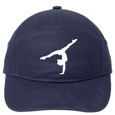 Silhouette Tumbling Cheer Gymnastics Gymnast Acrobatics Fan Gift 7-Panel Snapback Hat