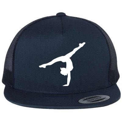 Silhouette Tumbling Cheer Gymnastics Gymnast Acrobatics Fan Gift Flat Bill Trucker Hat