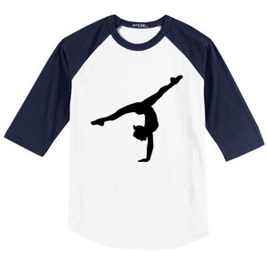 Silhouette Tumbling Cheer Gymnastics Gymnast Acrobatics Fan Gift Baseball Sleeve Shirt