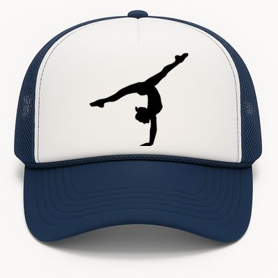 Silhouette Tumbling Cheer Gymnastics Gymnast Acrobatics Fan Gift Trucker Hat