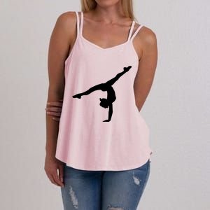 Silhouette Tumbling Cheer Gymnastics Gymnast Acrobatics Fan Gift Women's Strappy Tank