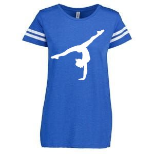 Silhouette Tumbling Cheer Gymnastics Gymnast Acrobatics Fan Gift Enza Ladies Jersey Football T-Shirt