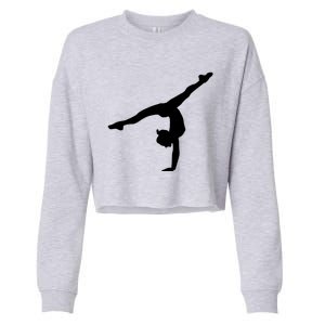 Silhouette Tumbling Cheer Gymnastics Gymnast Acrobatics Fan Gift Cropped Pullover Crew