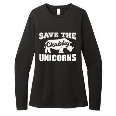 Save The Chubby Unicorns Rhino Lovers Rhinoceros Gift Womens CVC Long Sleeve Shirt