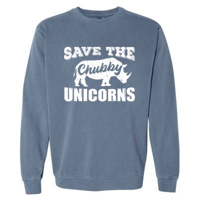 Save The Chubby Unicorns Rhino Lovers Rhinoceros Gift Garment-Dyed Sweatshirt