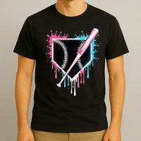 Sport Team Cool B.A.S.E.B.A.L.L Home Plate Drip With Sprinkles Drip T-Shirt