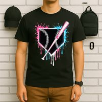 Sport Team Cool B.A.S.E.B.A.L.L Home Plate Drip With Sprinkles Drip T-Shirt
