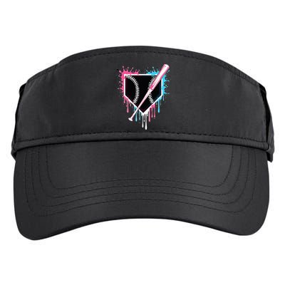 Sport Team Cool B.A.S.E.B.A.L.L Home Plate Drip With Sprinkles Drip Adult Drive Performance Visor