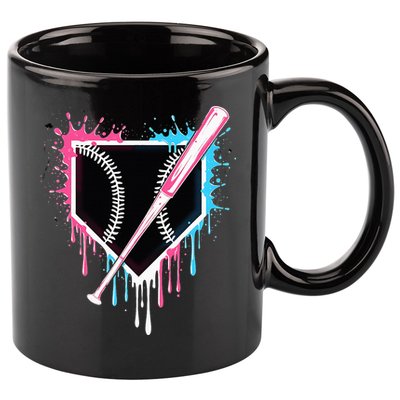 Sport Team Cool B.A.S.E.B.A.L.L Home Plate Drip With Sprinkles Drip 11oz C Handle Ceramic Mug