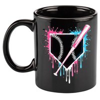 Sport Team Cool B.A.S.E.B.A.L.L Home Plate Drip With Sprinkles Drip 11oz C Handle Ceramic Mug