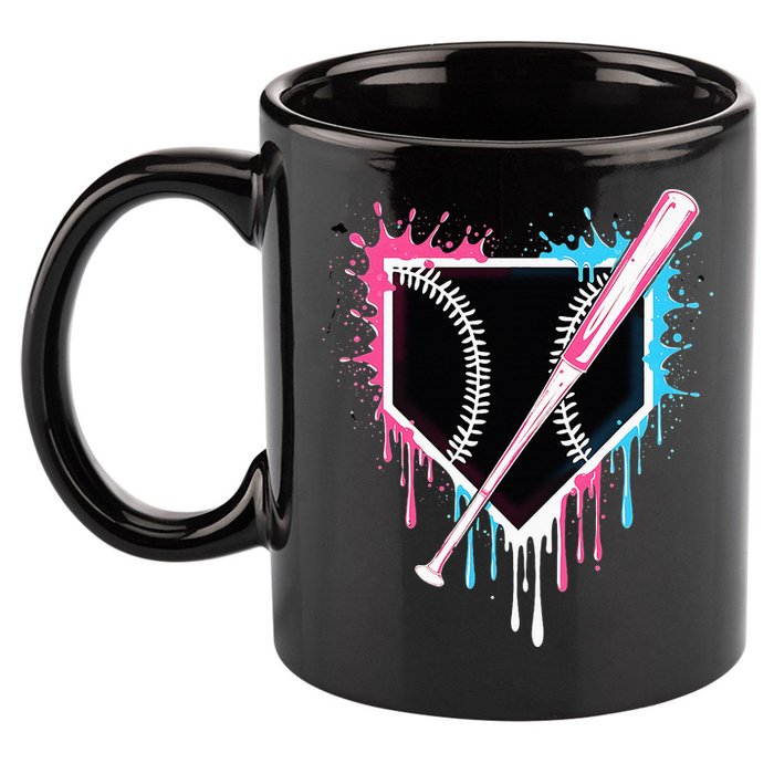 Sport Team Cool B.A.S.E.B.A.L.L Home Plate Drip With Sprinkles Drip 11oz C Handle Ceramic Mug