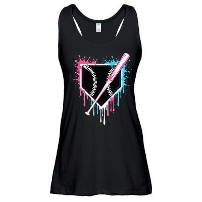Sport Team Cool B.A.S.E.B.A.L.L Home Plate Drip With Sprinkles Drip Ladies Essential Flowy Tank