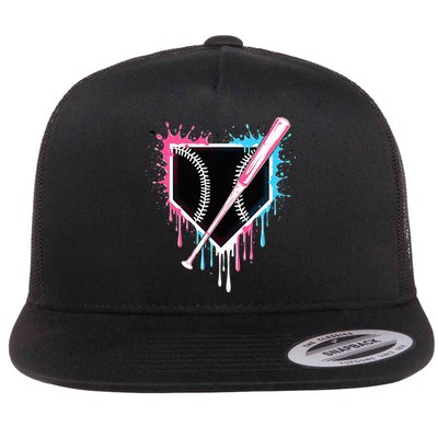 Sport Team Cool B.A.S.E.B.A.L.L Home Plate Drip With Sprinkles Drip Flatbill Hat