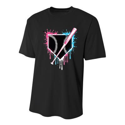 Sport Team Cool B.A.S.E.B.A.L.L Home Plate Drip With Sprinkles Drip Youth Performance Sprint T-Shirt