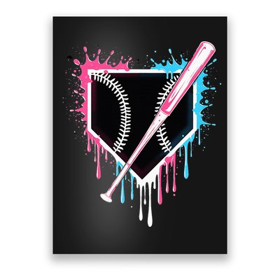 Sport Team Cool B.A.S.E.B.A.L.L Home Plate Drip With Sprinkles Drip Poster