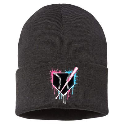 Sport Team Cool B.A.S.E.B.A.L.L Home Plate Drip With Sprinkles Drip Sustainable Knit Beanie