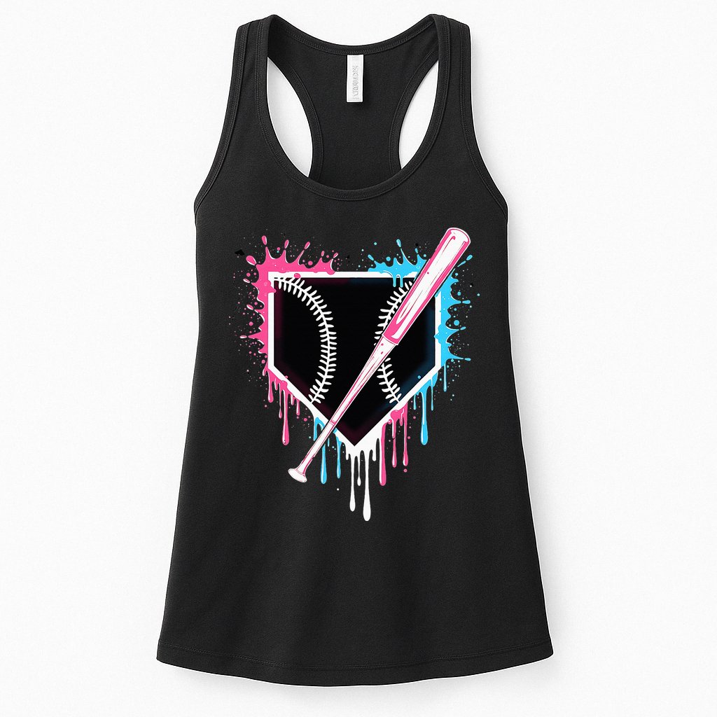 Sport Team Cool B.A.S.E.B.A.L.L Home Plate Drip With Sprinkles Drip Womens Tank Top