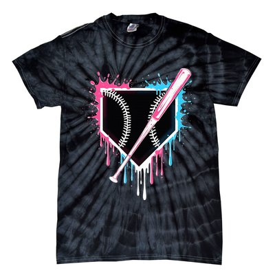Sport Team Cool B.A.S.E.B.A.L.L Home Plate Drip With Sprinkles Drip Tie-Dye T-Shirt