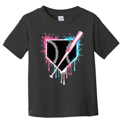 Sport Team Cool B.A.S.E.B.A.L.L Home Plate Drip With Sprinkles Drip Toddler T-Shirt