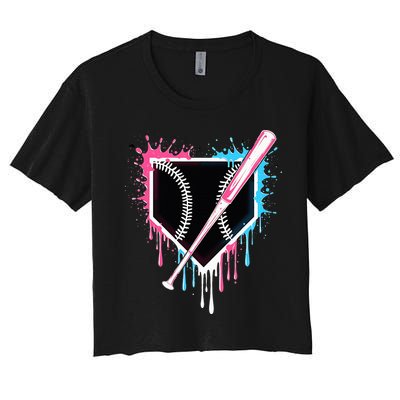 Sport Team Cool B.A.S.E.B.A.L.L Home Plate Drip With Sprinkles Drip Crop Top