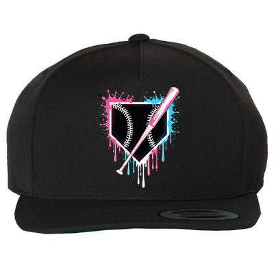 Sport Team Cool B.A.S.E.B.A.L.L Home Plate Drip With Sprinkles Drip Wool Snapback Cap