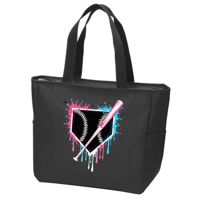 Sport Team Cool B.A.S.E.B.A.L.L Home Plate Drip With Sprinkles Drip Zip Tote Bag