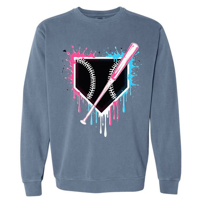 Sport Team Cool B.A.S.E.B.A.L.L Home Plate Drip With Sprinkles Drip Garment-Dyed Sweatshirt