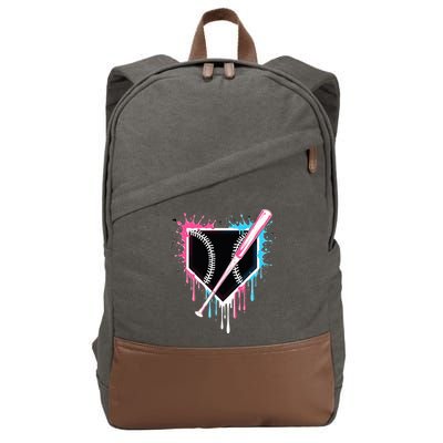 Sport Team Cool B.A.S.E.B.A.L.L Home Plate Drip With Sprinkles Drip Cotton Canvas Backpack