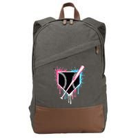 Sport Team Cool B.A.S.E.B.A.L.L Home Plate Drip With Sprinkles Drip Cotton Canvas Backpack